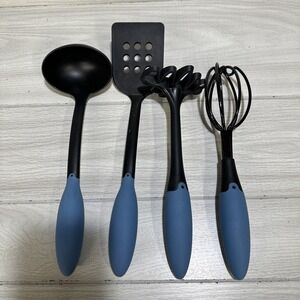 Cooking Utensil Set 4 Piece Silicone Non-Slip Handle *Signs of‎ Use*